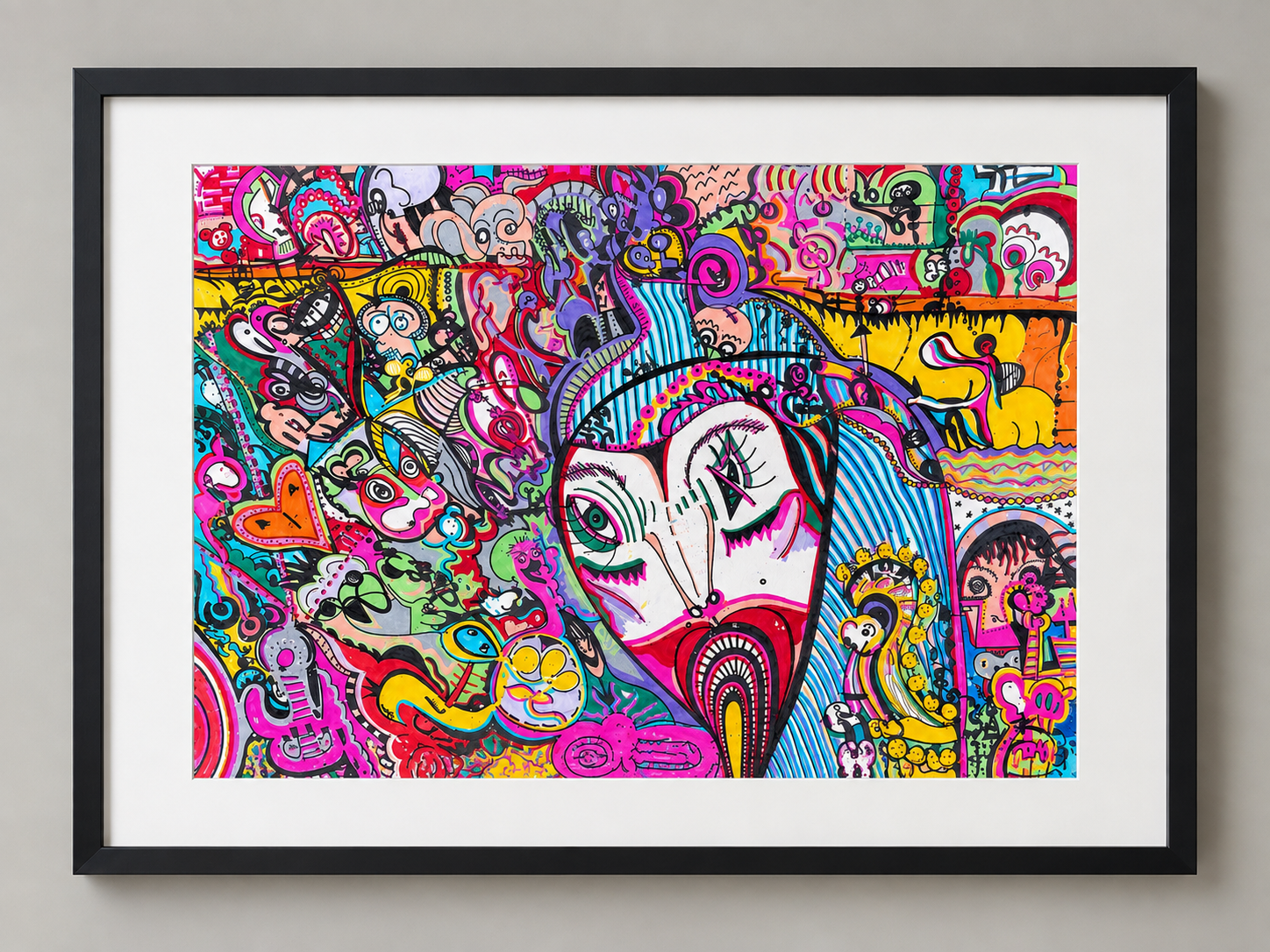 Veiled Words framed presentation
